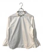 Spick and Spanスピック＆スパン）の古着「コットンブロードタックフリルブラウス」｜ホワイト