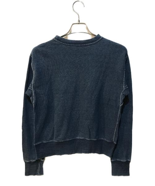 45rpm（45アールピーエム）45rpm (45アールピーエム) ロゴプリント裏毛スウェット インディゴ サイズ:2の古着・服飾アイテム