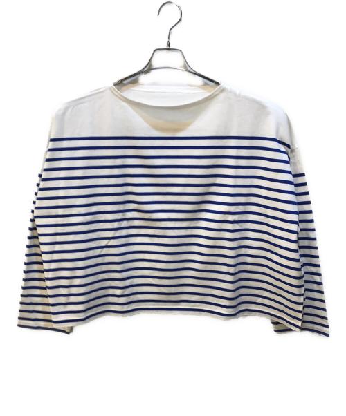 journal standard luxe（ジャーナルスタンダード ラックス）journal standard luxe (ジャーナルスタンダード ラックス) パネルボーダー ボートネックプルオーバー ブルー サイズ:Freeの古着・服飾アイテム