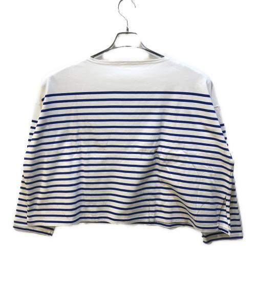 journal standard luxe（ジャーナルスタンダード ラックス）journal standard luxe (ジャーナルスタンダード ラックス) パネルボーダー ボートネックプルオーバー ブルー サイズ:Freeの古着・服飾アイテム