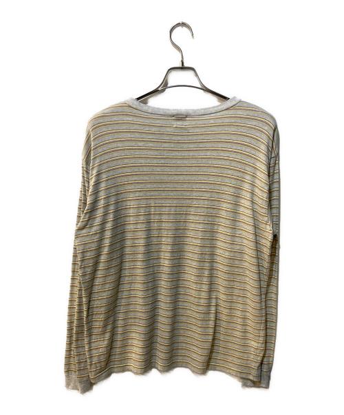 6(ROKU) BEAUTY&YOUTH（ロク ビューティーアンドユース）6(ROKU) BEAUTY&YOUTH (ロク ビューティーアンドユース) コットン ボーダー ロングスリーブTシャツ イエロー×ベージュ サイズ:Freeの古着・服飾アイテム