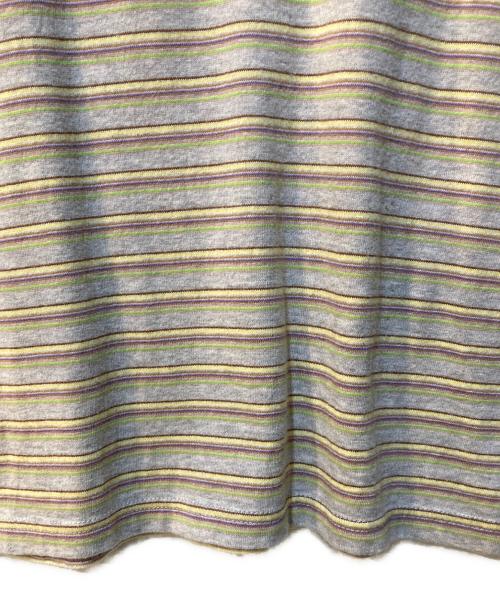 6(ROKU) BEAUTY&YOUTH（ロク ビューティーアンドユース）6(ROKU) BEAUTY&YOUTH (ロク ビューティーアンドユース) コットン ボーダー ロングスリーブTシャツ イエロー×ベージュ サイズ:Freeの古着・服飾アイテム