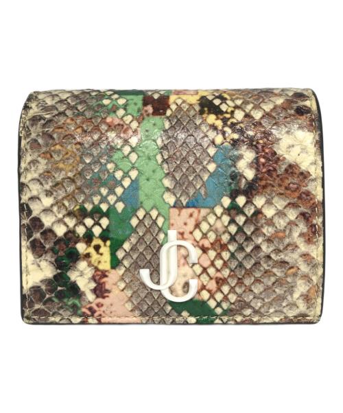 JIMMY CHOO（ジミーチュウ）JIMMY CHOO (ジミーチュウ) JCロゴ付き グロッシーレインボーエラフ・ウォレット マルチカラーの古着・服飾アイテム