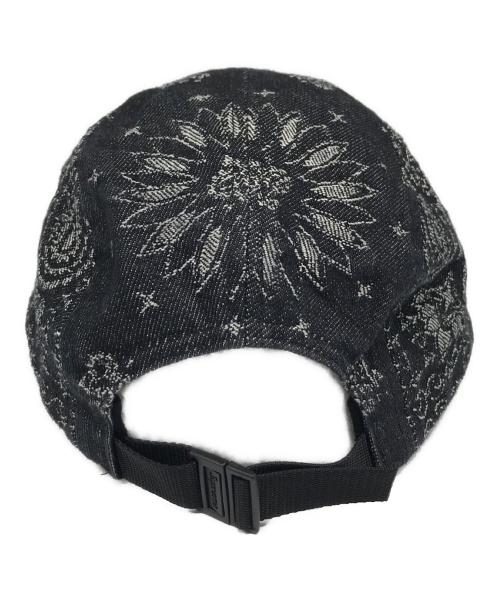 SUPREME（シュプリーム）SUPREME (シュプリーム) Bandana Jacquard Denim Camp Cap ブラック サイズ:ONE SIZE（58cm)の古着・服飾アイテム