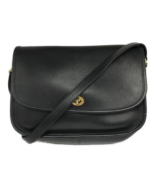 COACH（コーチ）COACH (コーチ) レザーショルダーバッグ ブラックの古着・服飾アイテム