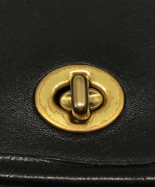 COACH（コーチ）COACH (コーチ) レザーショルダーバッグ ブラックの古着・服飾アイテム