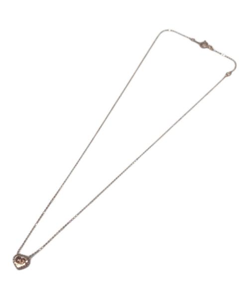 NO BLAND（ノーブランド）NO BLAND (ノーブランド) K10ダイヤモンドハートチャームネックレス ゴールド×ピンクの古着・服飾アイテム