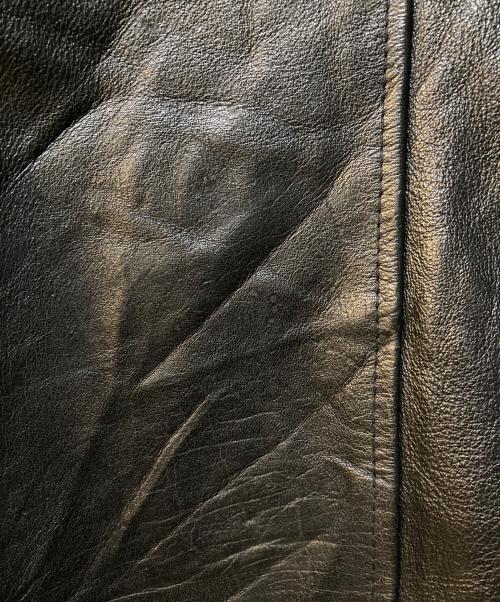 echtes leder（エヒテス レーダァ）echtes leder (エヒテス レーダァ) ダブルライダースジャケット ブラック サイズ:48の古着・服飾アイテム