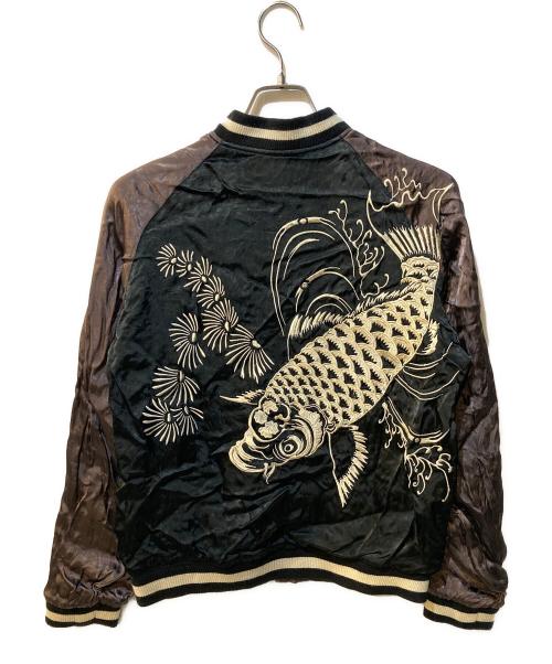 花旅楽団（ハナタビガクダン）花旅楽団 (ハナタビガクダン) リバーシブルスカジャン ブラック サイズ:Mの古着・服飾アイテム