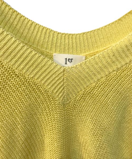 1er Arrondissement（プルミエ アロンディスモン）1er Arrondissement (プルミエ アロンディスモン) リネン畦デザインVネックプルオーバー イエロー サイズ:Freeの古着・服飾アイテム