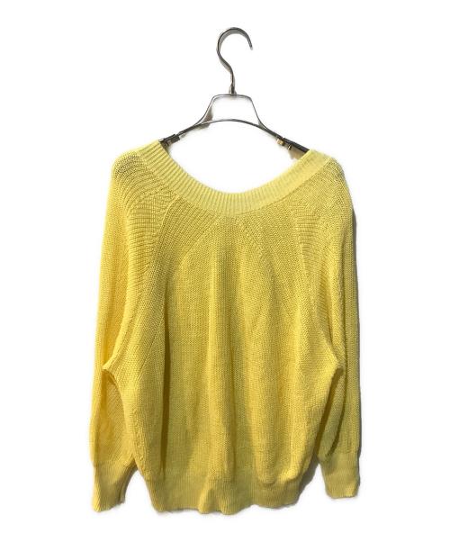 1er Arrondissement（プルミエ アロンディスモン）1er Arrondissement (プルミエ アロンディスモン) リネン畦デザインVネックプルオーバー イエロー サイズ:Freeの古着・服飾アイテム