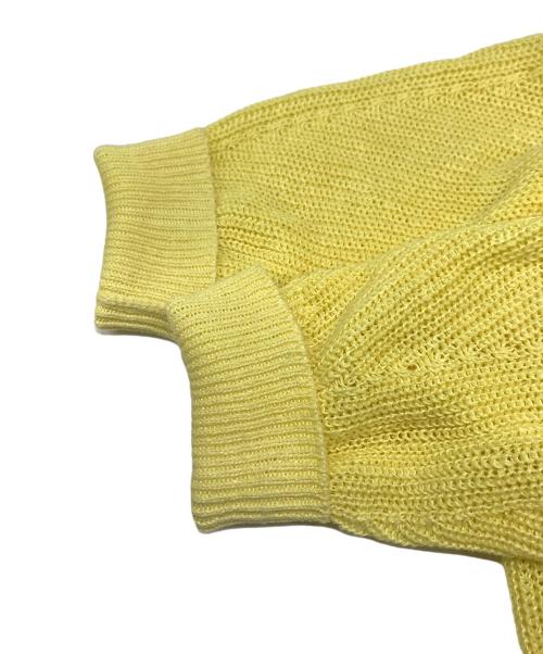 1er Arrondissement（プルミエ アロンディスモン）1er Arrondissement (プルミエ アロンディスモン) リネン畦デザインVネックプルオーバー イエロー サイズ:Freeの古着・服飾アイテム