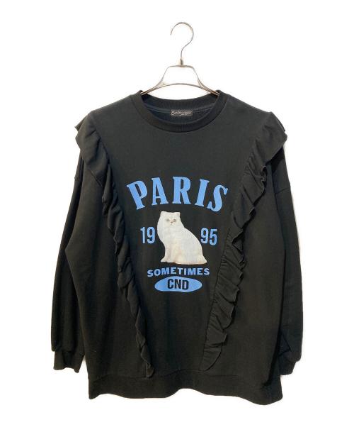 Candy Stripper（キャンディーストリッパー）Candy Stripper (キャンディーストリッパー) PARIS CAT SWEAT ONE-PIECE ブラック サイズ:2の古着・服飾アイテム