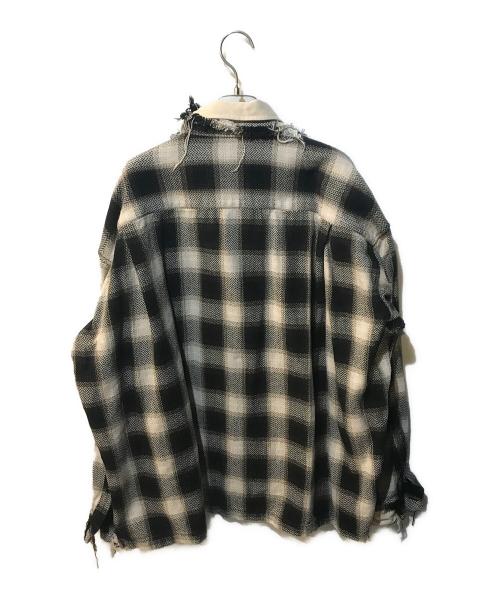 MIHARA YASUHIRO（ミハラヤスヒロ）MIHARA YASUHIRO (ミハラヤスヒロ) Partly Damaged Shirts ホワイト×ブラック サイズ:44の古着・服飾アイテム