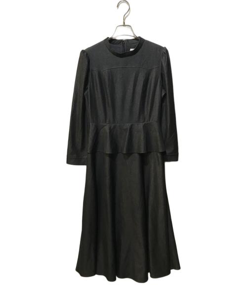CELFORD（セルフォード）CELFORD (セルフォード) ペプラムデザインデニムワンピース ブラック サイズ:36の古着・服飾アイテム
