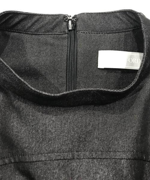 CELFORD（セルフォード）CELFORD (セルフォード) ペプラムデザインデニムワンピース ブラック サイズ:36の古着・服飾アイテム