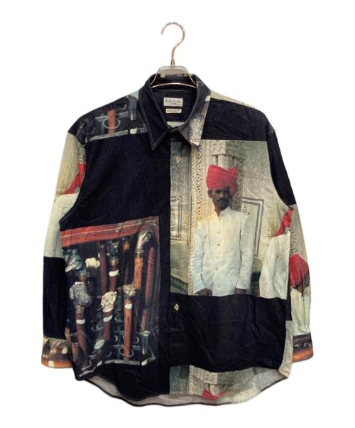 PAUL SMITH（ポールスミス）PAUL SMITH (ポールスミス) 総柄　コーディロイ　シャツ ブラック サイズ:Lの古着・服飾アイテム