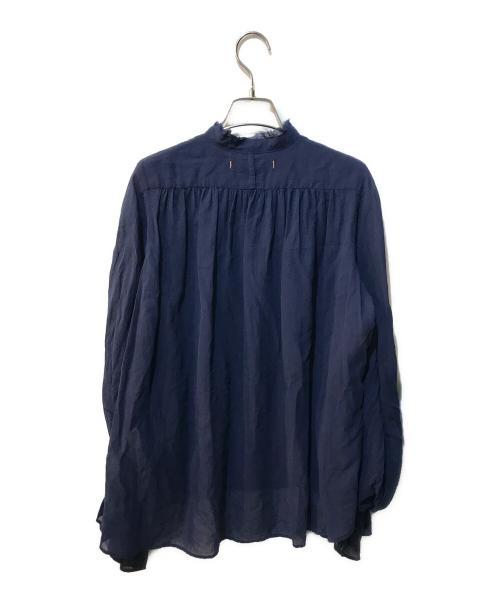 SUZUKI TAKAYUKI（スズキタカユキ）SUZUKI TAKAYUKI (スズキタカユキ) ビショップスリーブブラウス ネイビー サイズ:Free 未使用品の古着・服飾アイテム