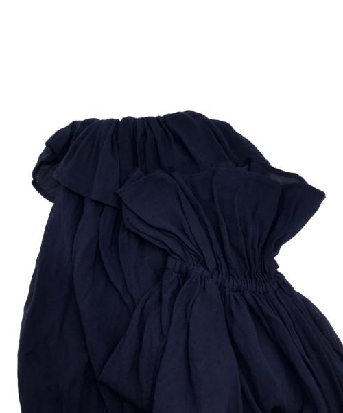 SUZUKI TAKAYUKI（スズキタカユキ）SUZUKI TAKAYUKI (スズキタカユキ) ビショップスリーブブラウス ネイビー サイズ:Free 未使用品の古着・服飾アイテム