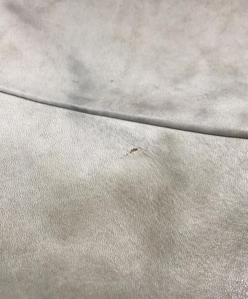 14th addiction（フォーティーンスアディクション）14th addiction (フォーティーンスアディクション) レザー切替 バナナショルダーバッグ ベージュの古着・服飾アイテム