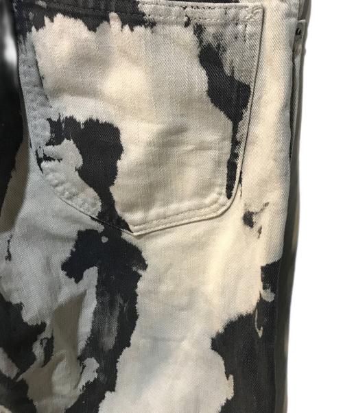 Y's PINK（ワイズ ピンク）Y's PINK (ワイズ ピンク) ブリーチ加工 コットンツイルデニムパンツ ホワイト×ブラック サイズ:2の古着・服飾アイテム