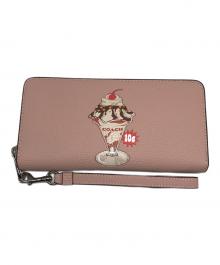 COACH（コーチ）の古着「ロング ジップ アラウンド ウォレット」｜ピンク