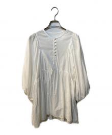 JOURNAL STANDARD（ジャーナルスタンダード）の古着「コットンギャザーボリュームスリーブブラウス」｜ホワイト