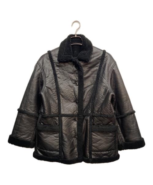 6(ROKU) BEAUTY&YOUTH（ロク ビューティーアンドユース）6(ROKU) BEAUTY&YOUTH (ロク ビューティーアンドユース) FAKE LEATHER BOA JACKET COAT ブラック サイズ:Sの古着・服飾アイテム