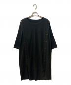 GROUND Yグラウンドワイ）の古着「釦開閉 ジャンボカットソー半袖」｜ブラック