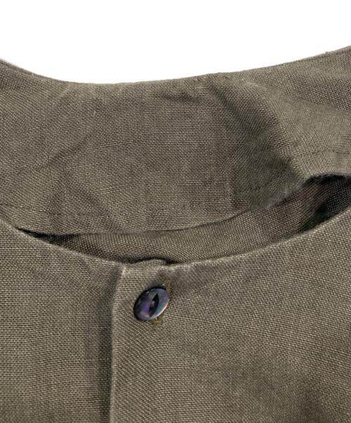 Omas Hande（オーマスヘンデ）Omas Hande (オーマスヘンデ) ギャザー リネン ブラウス ブラウン サイズ:Freeの古着・服飾アイテム