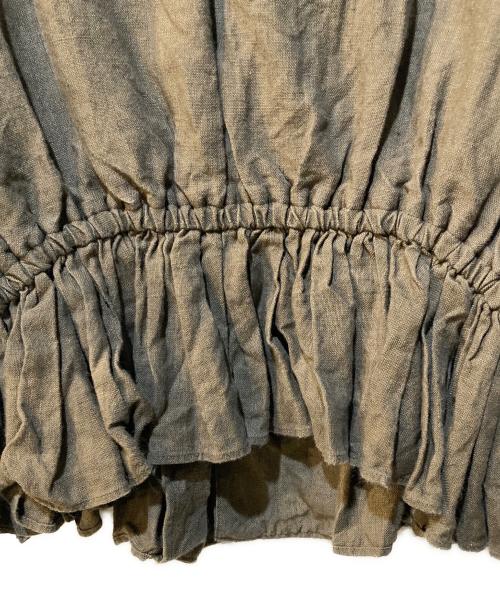 Omas Hande（オーマスヘンデ）Omas Hande (オーマスヘンデ) ギャザー リネン ブラウス ブラウン サイズ:Freeの古着・服飾アイテム