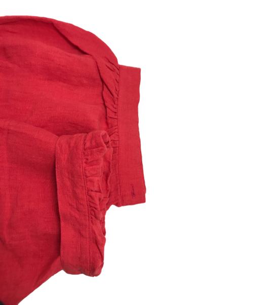 journal standard luxe（ジャーナルスタンダード ラックス）journal standard luxe (ジャーナルスタンダード ラックス) アズマタキリネン パフワンピース レッド サイズ:Sの古着・服飾アイテム