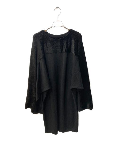 Maison Margiela（メゾンマルジェラ）Maison Margiela (メゾンマルジェラ) 異素材ドルマンニットワンピース ブラック サイズ:L 未使用品の古着・服飾アイテム