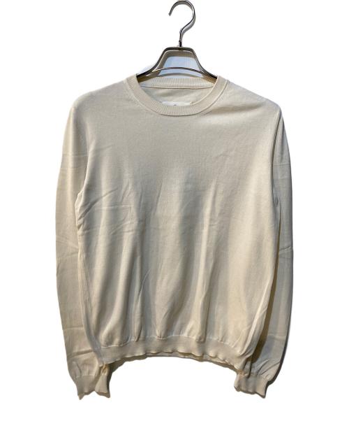 Maison Margiela（メゾンマルジェラ）Maison Margiela (メゾンマルジェラ) エルボーパッチクルーネックニット ベージュ サイズ:XLの古着・服飾アイテム