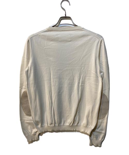 Maison Margiela（メゾンマルジェラ）Maison Margiela (メゾンマルジェラ) エルボーパッチクルーネックニット ベージュ サイズ:XLの古着・服飾アイテム
