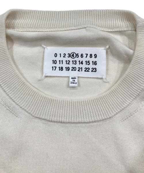 Maison Margiela（メゾンマルジェラ）Maison Margiela (メゾンマルジェラ) エルボーパッチクルーネックニット ベージュ サイズ:XLの古着・服飾アイテム