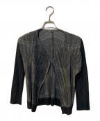 PLEATS PLEASEプリーツプリーズ）の古着「総柄プリーツカーディガン」｜グレー