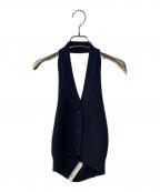 CLANEクラネ）の古着「HALTER NECK BUSTIER KNIT TOPS」｜ネイビー