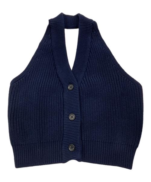 CLANE（クラネ）CLANE (クラネ) HALTER NECK BUSTIER KNIT TOPS ネイビー サイズ:2 未使用品の古着・服飾アイテム