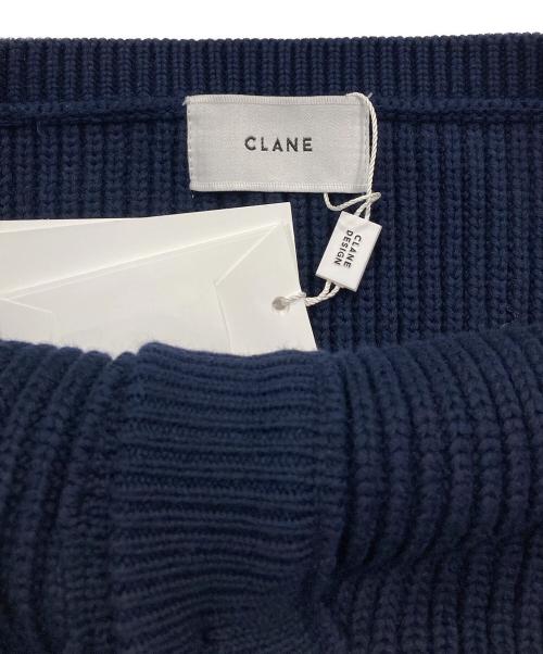 CLANE（クラネ）CLANE (クラネ) HALTER NECK BUSTIER KNIT TOPS ネイビー サイズ:2 未使用品の古着・服飾アイテム