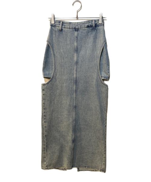 CLANE（クラネ）CLANE (クラネ) サークルカット レイヤード デニムスカート インディゴの古着・服飾アイテム