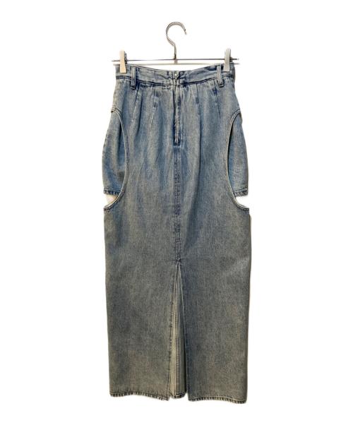 CLANE（クラネ）CLANE (クラネ) サークルカット レイヤード デニムスカート インディゴの古着・服飾アイテム