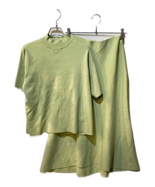 Mila Owen（ミラオーウェン）Mila Owen (ミラオーウェン) ハイネック後ろテールフレアスカートSET UP グリーン 未使用品の古着・服飾アイテム