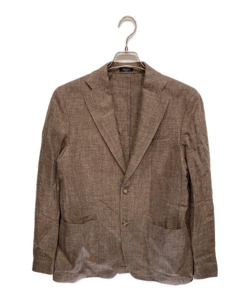 BRERAS（ブレラス）BRERAS (ブレラス) DRAGOリネンウールホップサック2Bジャケット ブラウン サイズ:48の古着・服飾アイテム
