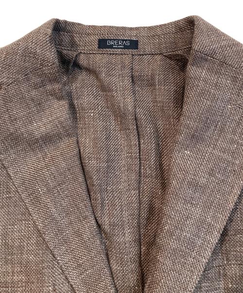 BRERAS（ブレラス）BRERAS (ブレラス) DRAGOリネンウールホップサック2Bジャケット ブラウン サイズ:48の古着・服飾アイテム
