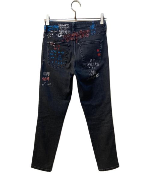 DIESEL（ディーゼル）DIESEL (ディーゼル) Babhila ペイントストレッチデニムパンツ ブラック サイズ:25の古着・服飾アイテム