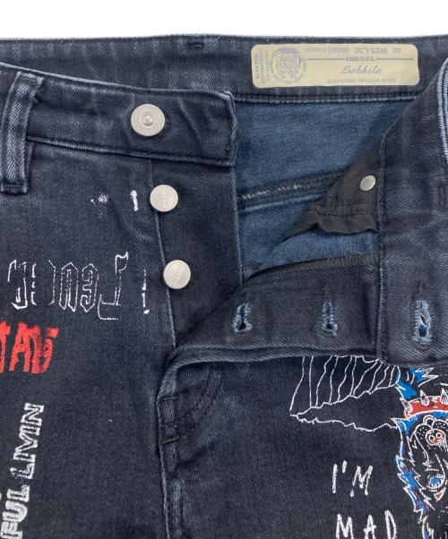 DIESEL（ディーゼル）DIESEL (ディーゼル) Babhila ペイントストレッチデニムパンツ ブラック サイズ:25の古着・服飾アイテム