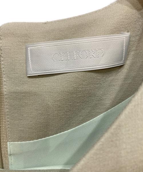 CELFORD（セルフォード）CELFORD (セルフォード) 半袖ポンチワンピース ベージュ サイズ:38の古着・服飾アイテム