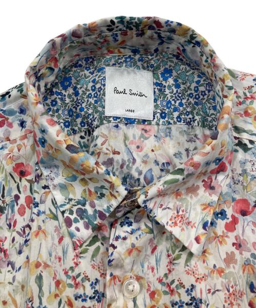 PAUL SMITH（ポールスミス）PAUL SMITH (ポールスミス) リバティフローラル プリントシャツ ホワイト×マルチカラー サイズ:Lの古着・服飾アイテム