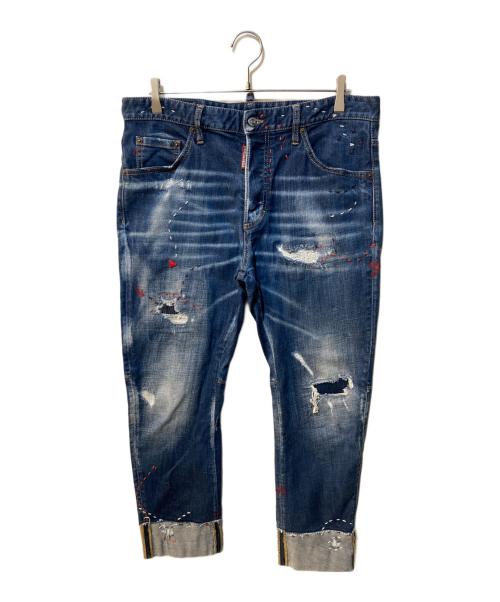 DSQUARED2（ディースクエアード）DSQUARED2 (ディースクエアード) DESTINATION LOVE WASH SAILOR JEANS インディゴ サイズ:50の古着・服飾アイテム